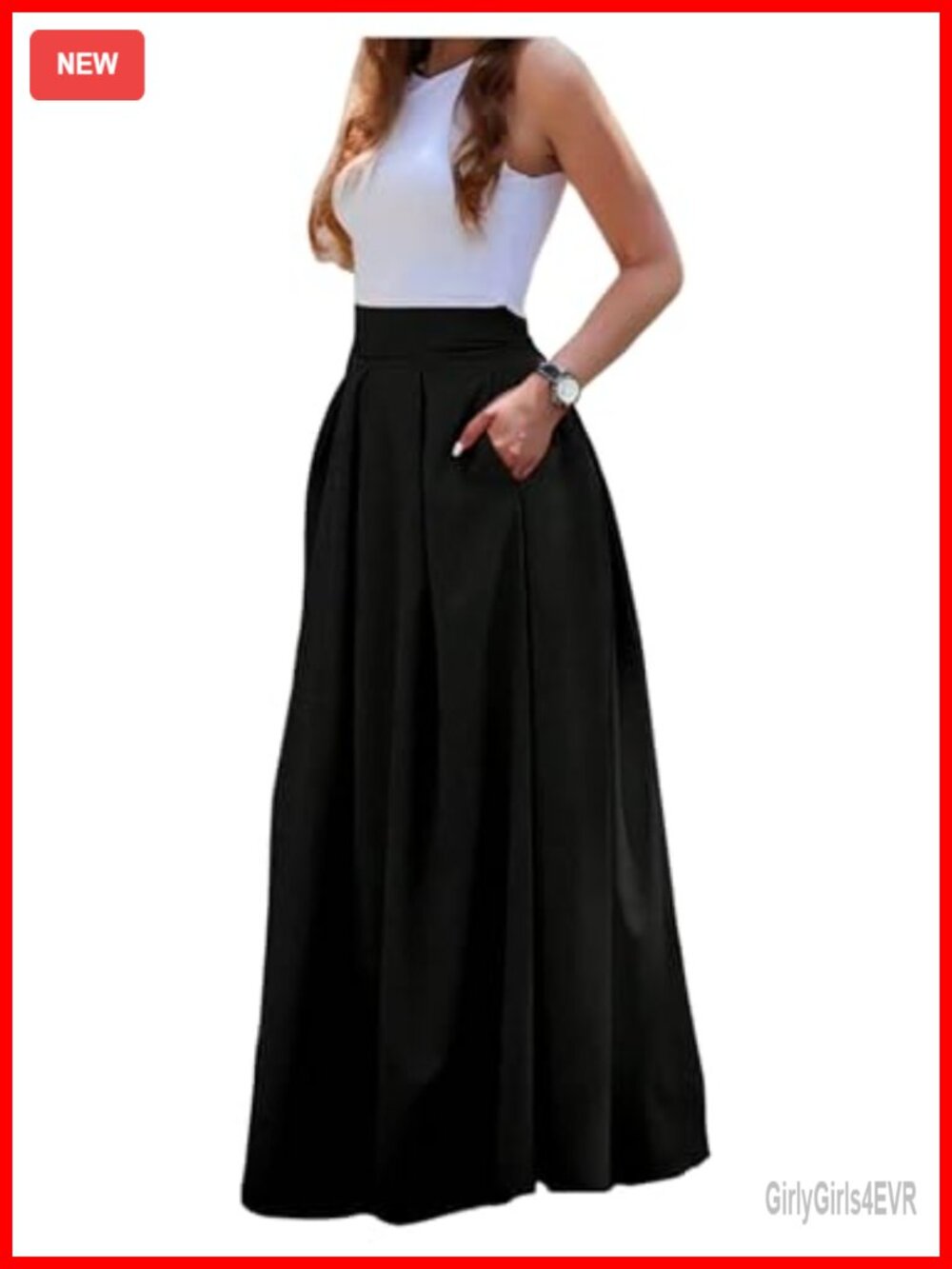 Elegant Floor Length Pleated Chiffon Maxi Skirt A Line Wear to Work